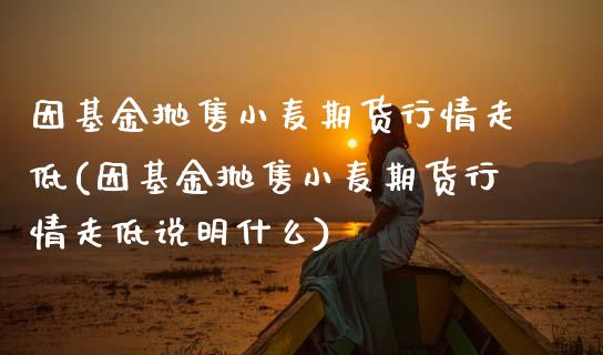 因基金抛售小麦期货行情走低(因基金抛售小麦期货行情走低说明什么)_https://www.xmqjcw.com_期货百科_第1张