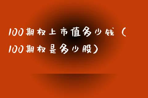 100期权上市值多少钱（100期权是多少股）_https://www.xmqjcw.com_期货直播室_第1张