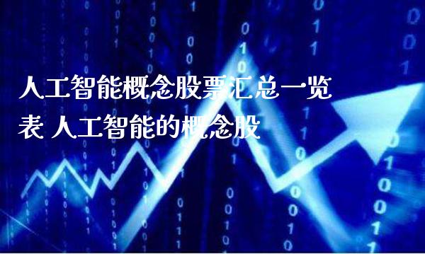 人工智能概念股票汇总一览表 人工智能的概念股_https://www.xmqjcw.com_股票投资_第1张