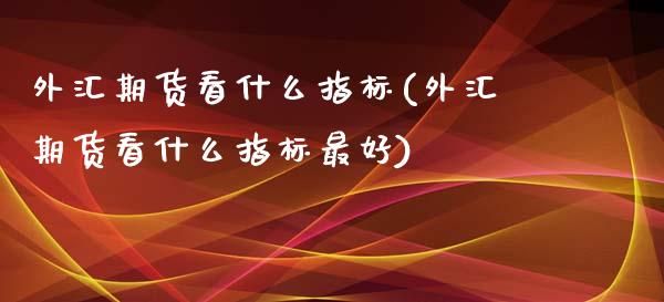 外汇期货看什么指标(外汇期货看什么指标最好)_https://www.xmqjcw.com_期货百科_第1张