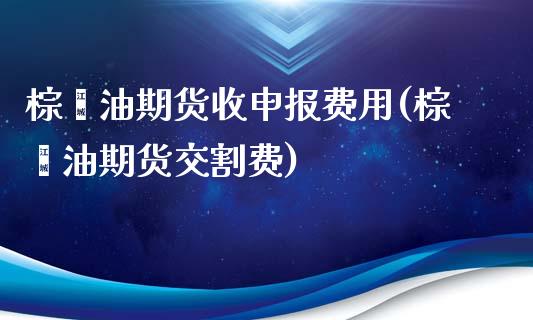 棕榈油期货收申报费用(棕榈油期货交割费)_https://www.xmqjcw.com_期货百科_第1张