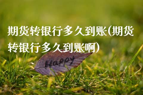 期货转银行多久到账(期货转银行多久到账啊)_https://www.xmqjcw.com_期货投资_第1张