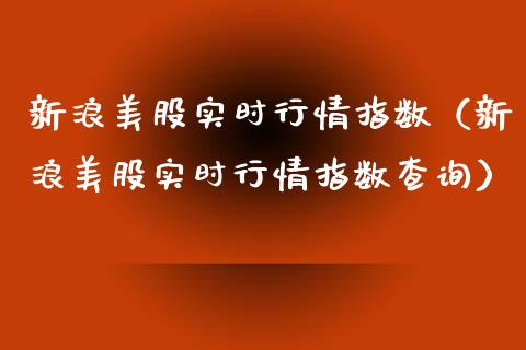 新浪美股实时行情指数（新浪美股实时行情指数查询）_https://www.xmqjcw.com_期货投资_第1张