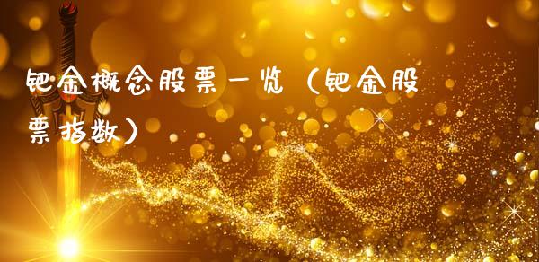 钯金概念股票一览（钯金股票指数）_https://www.xmqjcw.com_股票投资_第1张