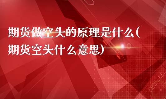 期货做空头的原理是什么(期货空头什么意思)_https://www.xmqjcw.com_期货百科_第1张