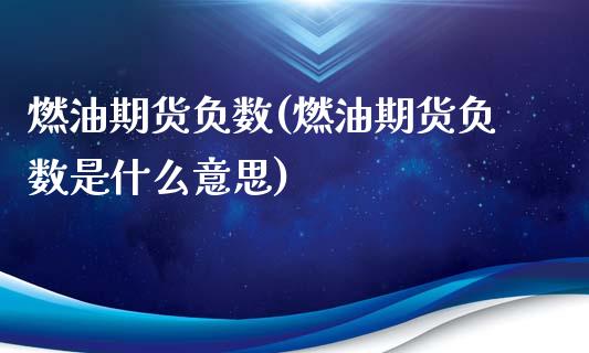 燃油期货负数(燃油期货负数是什么意思)_https://www.xmqjcw.com_期货投资_第1张