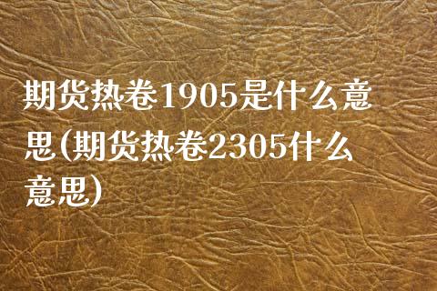 期货热卷1905是什么意思(期货热卷2305什么意思)_https://www.xmqjcw.com_期货百科_第1张
