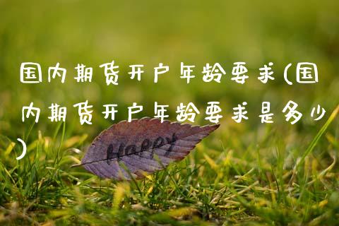 国内期货开户年龄要求(国内期货开户年龄要求是多少)_https://www.xmqjcw.com_期货百科_第1张