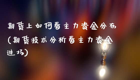 期货上如何看主力资金分布(期货技术分析看主力资金进场)_https://www.xmqjcw.com_期货百科_第1张