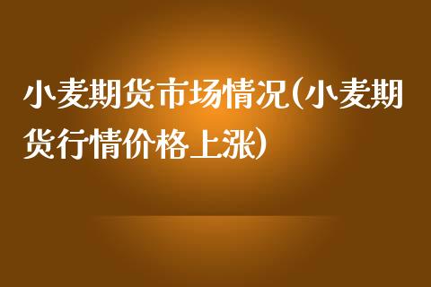 小麦期货市场情况(小麦期货行情价格上涨)_https://www.xmqjcw.com_期货百科_第1张