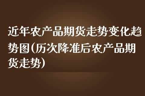 近年农产品期货走势变化趋势图(历次降准后农产品期货走势)_https://www.xmqjcw.com_期货百科_第1张