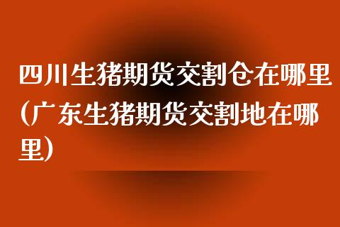四川生猪期货交割仓在哪里(广东生猪期货交割地在哪里)_https://www.xmqjcw.com_股票投资_第1张