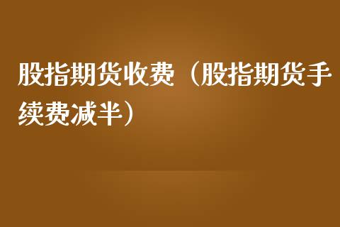 股指期货收费（股指期货手续费减半）_https://www.xmqjcw.com_期货直播室_第1张