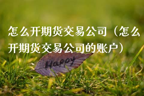 怎么开期货交易公司（怎么开期货交易公司的账户）_https://www.xmqjcw.com_期货直播室_第1张