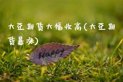 大豆期货大幅收高(大豆期货暴涨)_https://www.xmqjcw.com_期货投资_第1张