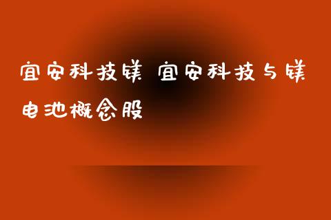 宜安科技镁 宜安科技与镁电池概念股_https://www.xmqjcw.com_股票投资_第1张
