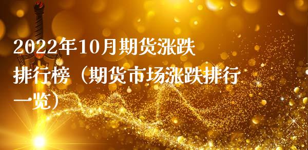 2022年10月期货涨跌排行榜（期货市场涨跌排行一览）_https://www.xmqjcw.com_期货行情_第1张