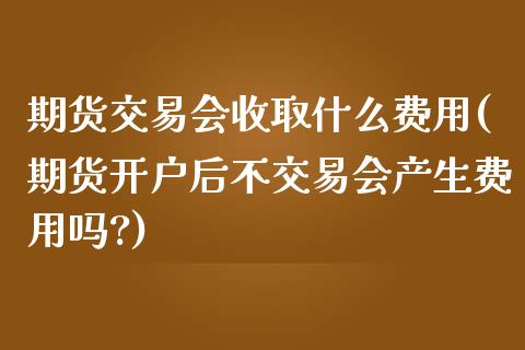 期货交易会收取什么费用(期货开户后不交易会产生费用吗?)_https://www.xmqjcw.com_股票投资_第1张