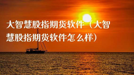 大智慧股指期货软件（大智慧股指期货软件怎么样）_https://www.xmqjcw.com_期货行情_第1张