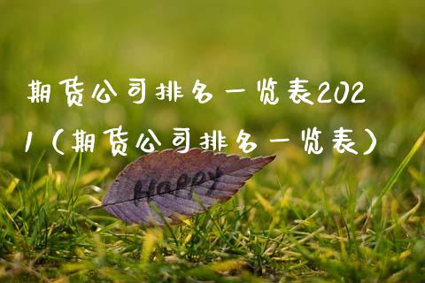 期货公司排名一览表2021（期货公司排名一览表）_https://www.xmqjcw.com_期货投资_第1张