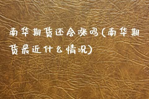 南华期货还会涨吗(南华期货最近什么情况)_https://www.xmqjcw.com_股票投资_第1张