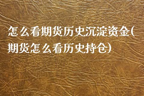 怎么看期货历史沉淀资金(期货怎么看历史持仓)_https://www.xmqjcw.com_期货百科_第1张