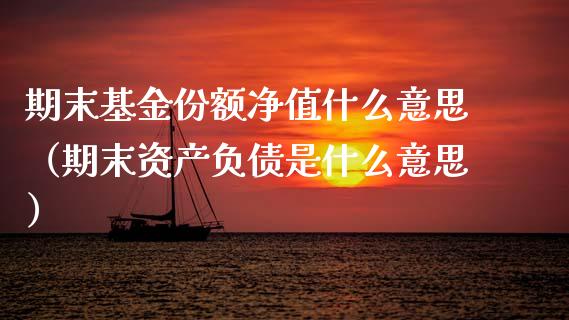 期末基金份额净值什么意思（期末资产负债是什么意思）_https://www.xmqjcw.com_基金理财_第1张