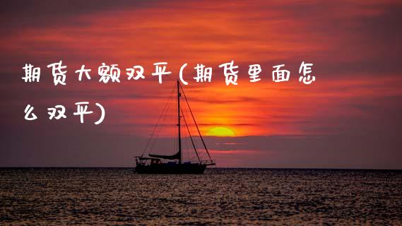 期货大额双平(期货里面怎么双平)_https://www.xmqjcw.com_期货直播室_第1张
