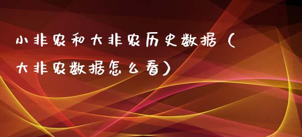 小非农和大非农历史数据（大非农数据怎么看）_https://www.xmqjcw.com_期货直播室_第1张