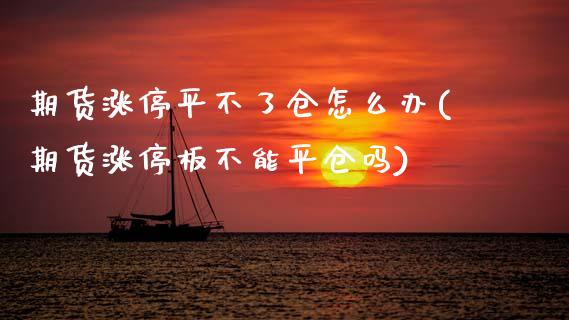 期货涨停平不了仓怎么办(期货涨停板不能平仓吗)_https://www.xmqjcw.com_期货行情_第1张