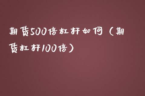 期货500倍杠杆如何（期货杠杆100倍）_https://www.xmqjcw.com_期货投资_第1张