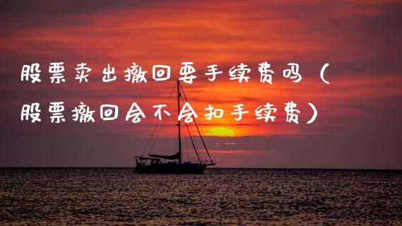 股票卖出撤回要手续费吗（股票撤回会不会扣手续费）_https://www.xmqjcw.com_期货直播室_第1张