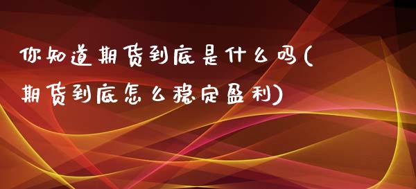 你知道期货到底是什么吗(期货到底怎么稳定盈利)_https://www.xmqjcw.com_期货百科_第1张