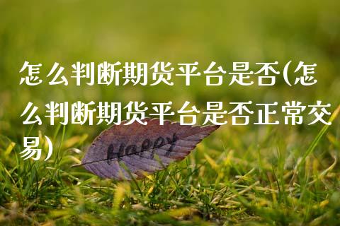 怎么判断期货平台是否(怎么判断期货平台是否正常交易)_https://www.xmqjcw.com_期货百科_第1张