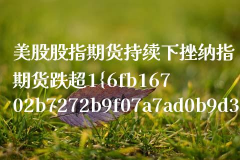 美股股指期货持续下挫纳指期货跌超1%（美国股指期货行情）_https://www.xmqjcw.com_期货行情_第1张
