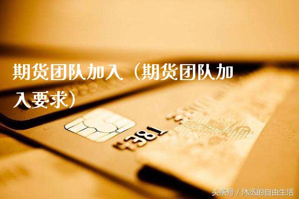 期货团队加入（期货团队加入要求）_https://www.xmqjcw.com_期货投资_第1张