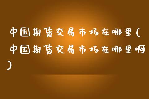 中国期货交易市场在哪里(中国期货交易市场在哪里啊)_https://www.xmqjcw.com_期货直播室_第1张
