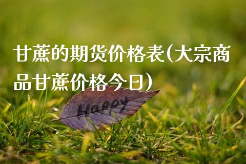 甘蔗的期货价格表(大宗商品甘蔗价格今日)_https://www.xmqjcw.com_股票投资_第1张