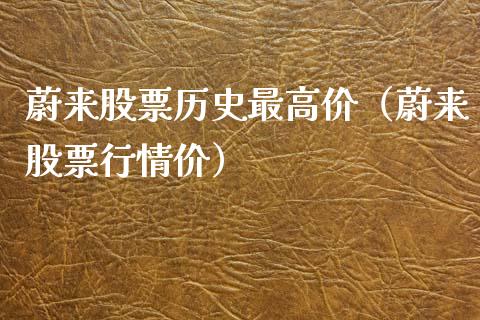 蔚来股票历史最高价（蔚来股票行情价）_https://www.xmqjcw.com_期货直播室_第1张
