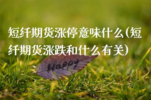 短纤期货涨停意味什么(短纤期货涨跌和什么有关)_https://www.xmqjcw.com_期货百科_第1张