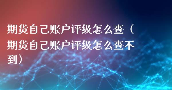 期货自己账户评级怎么查（期货自己账户评级怎么查不到）_https://www.xmqjcw.com_期货投资_第1张