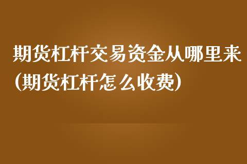 期货杠杆交易资金从哪里来(期货杠杆怎么收费)_https://www.xmqjcw.com_期货百科_第1张