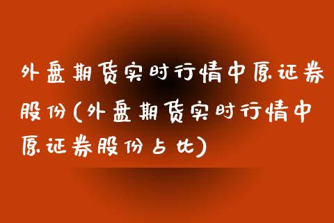 外盘期货实时行情中原证券股份(外盘期货实时行情中原证券股份占比)_https://www.xmqjcw.com_期货投资_第1张