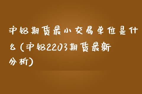 沪铝期货最小交易单位是什么(沪铝2203期货最新分析)_https://www.xmqjcw.com_期货百科_第1张