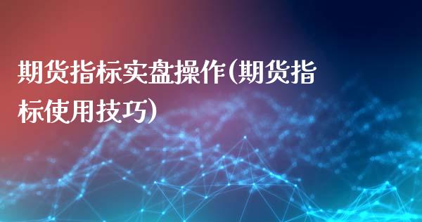 期货指标实盘操作(期货指标使用技巧)_https://www.xmqjcw.com_期货百科_第1张