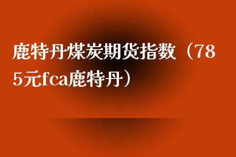 鹿特丹煤炭期货指数（785元fca鹿特丹）_https://www.xmqjcw.com_期货投资_第1张