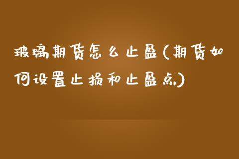 玻璃期货怎么止盈(期货如何设置止损和止盈点)_https://www.xmqjcw.com_期货百科_第1张