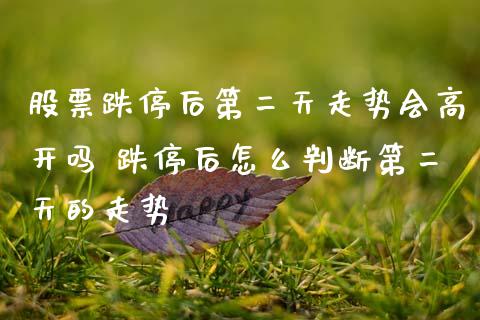 股票跌停后第二天走势会高开吗 跌停后怎么判断第二天的走势_https://www.xmqjcw.com_股票投资_第1张
