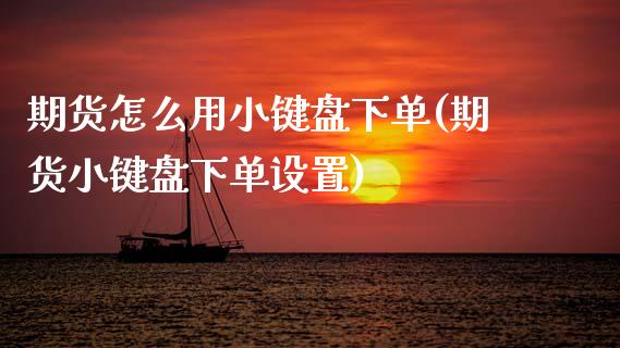 期货怎么用小键盘下单(期货小键盘下单设置)_https://www.xmqjcw.com_期货百科_第1张
