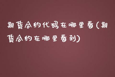 期货合约代码在哪里看(期货合约在哪里看到)_https://www.xmqjcw.com_期货百科_第1张